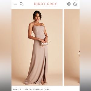 Birdy grey bridesmaid dress - style: Ash crepe, in color Taupe